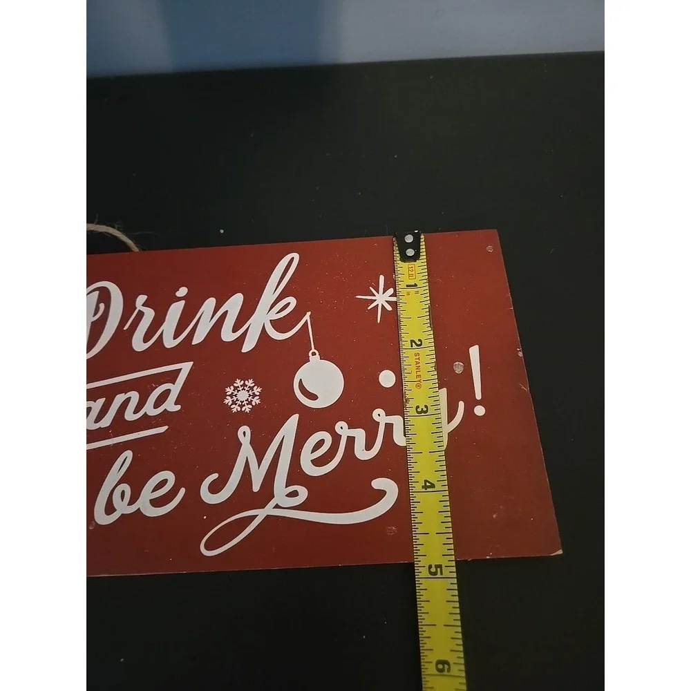 EAT‎ DRINK And BE MERRY Christmas Wood Signs - Holiday Decor Set of 2